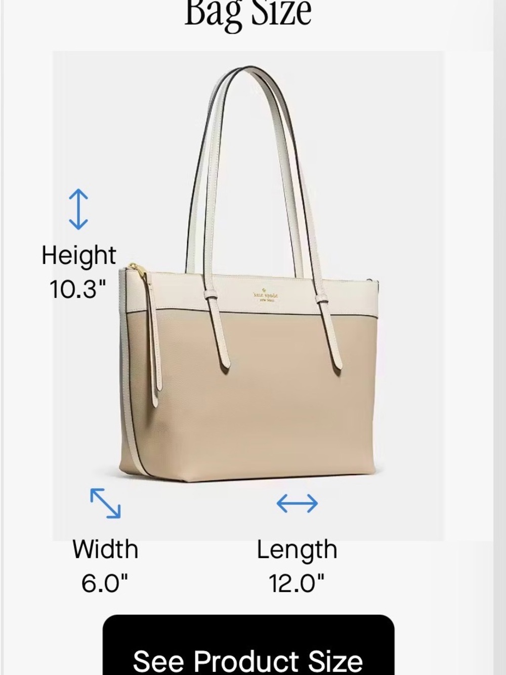 kate spade NEW All Day Tote in Milk Glass | Leather with Color Block MSRP $399 - Picture 6 of 16
